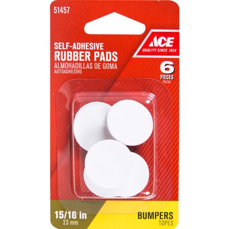 Ace Rubber Round Self Adhesive Pad Brown x 15/16 in. W 6 pk