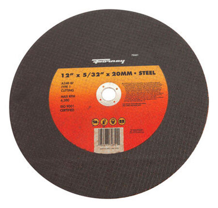 Forney 12 in. Dia. x 5/32 in. thick x 20 mm Metal Cutting Wheel