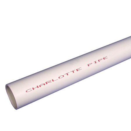 Charlotte Pipe Schedule 40 PVC Pipe 1 in. D X 5 ft. L Plain End 450 psi