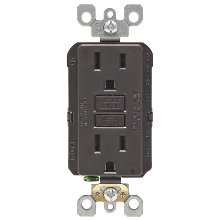 Leviton SmartlockPro 15 amps 125 V Duplex Brown GFCI Outlet 5-15R 1 pk