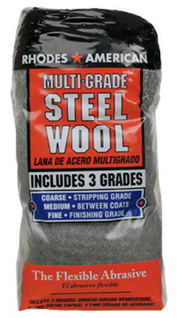 Rhodes American 3 Grade Medium/Coarse/Fine Steel Wool Pad 12 pk