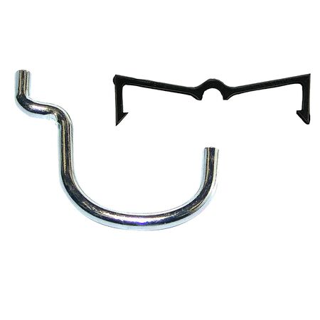 Crawford 1 in. Silver and Black Chrome Plated Peg Hook 6
