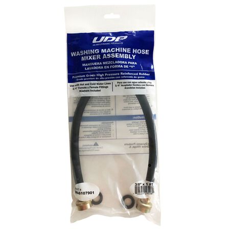 Ultra Dynamic Products 3/8 in. Dia. x 3/4 in. Dia. Washing Machine Y Mixer Hose Aluminum