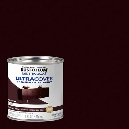 Rust-Oleum Painters Touch Ultra Cover Gloss Kona Brown Water-Based Paint Exterior and Interior 8 oz