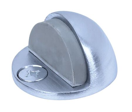 Tell 2 in. W Aluminum Satin Chrome Silver Door Stop Mounts to floor