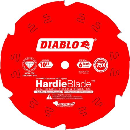 Diablo HardieBlade 10 in. D X 5/8 in. PCD Fiber Cement Blade 6 teeth 1 pk