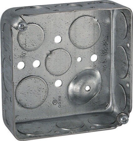 Raco 4 in. Square Steel 2 gang Outlet Box Gray