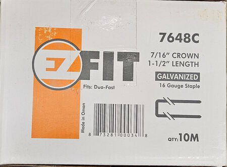 Staple EZ 16g 7/16x1-1/2 Crn