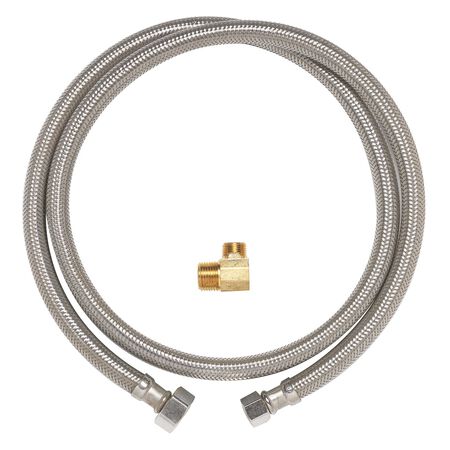 Ace 3/8 in. Compression x 3/8 in. Dia. MIP Stainless Steel 72 in. Supply Line