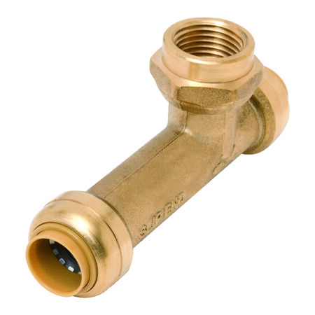 SharkBite Push to Connect 3/4 in. PTC X 3/4 in. D PTC Brass Threaded Center Tee
