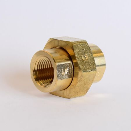 ATC 1/2 in. FPT 1/2 in. D FPT Yellow Brass Union