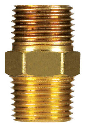 Ace 1/8 in. Dia. x 1/8 in. Dia. MPT To MPT Red Brass Hex Pipe Nipple