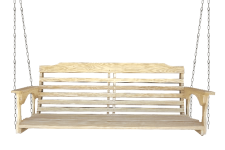 5' Unfinished Ashwood Porch Swing w/ chains