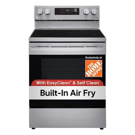 LG 30 in. 6.3 cu. ft. Smart Wi-Fi Enabled Fan Convection Electric Range Oven with AirFry and EasyClean, Stainless Steel
