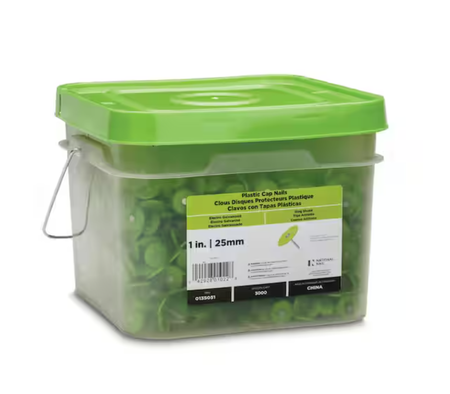 1 in. Electro Galvanized Ring Shank Nail with Plastic Cap (3000-Count)