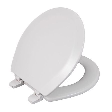 Oakbrook Collection Laurel Round White Wood Toilet Seat