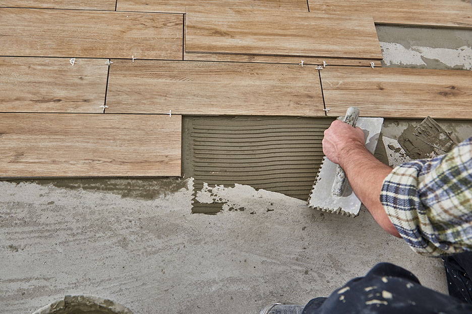 installing tile flooring