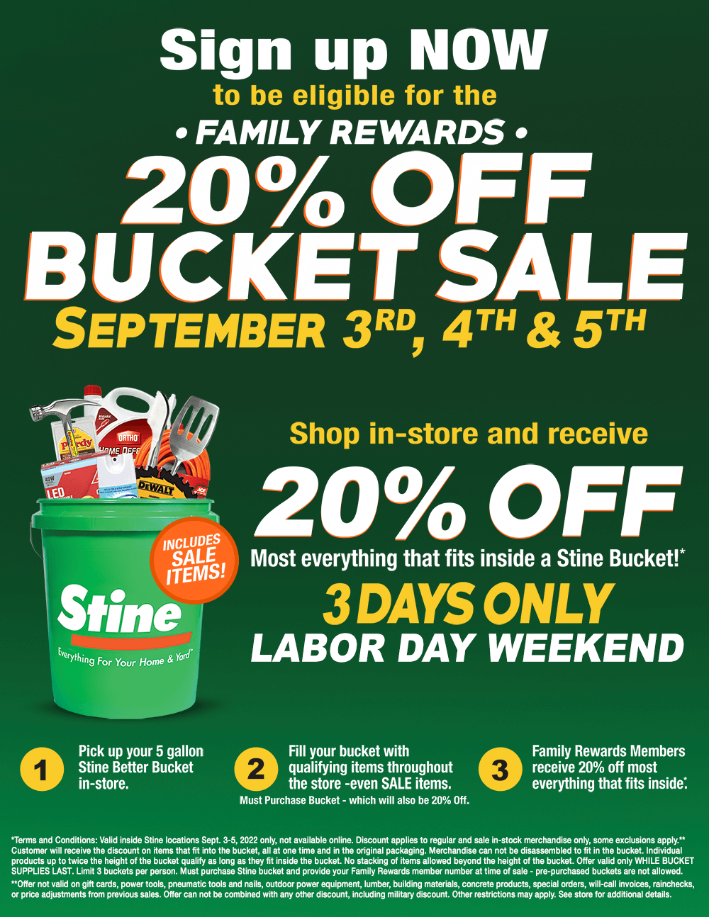 Stine Family Rewards Bucket Sale Stine Home + Yard The Family You