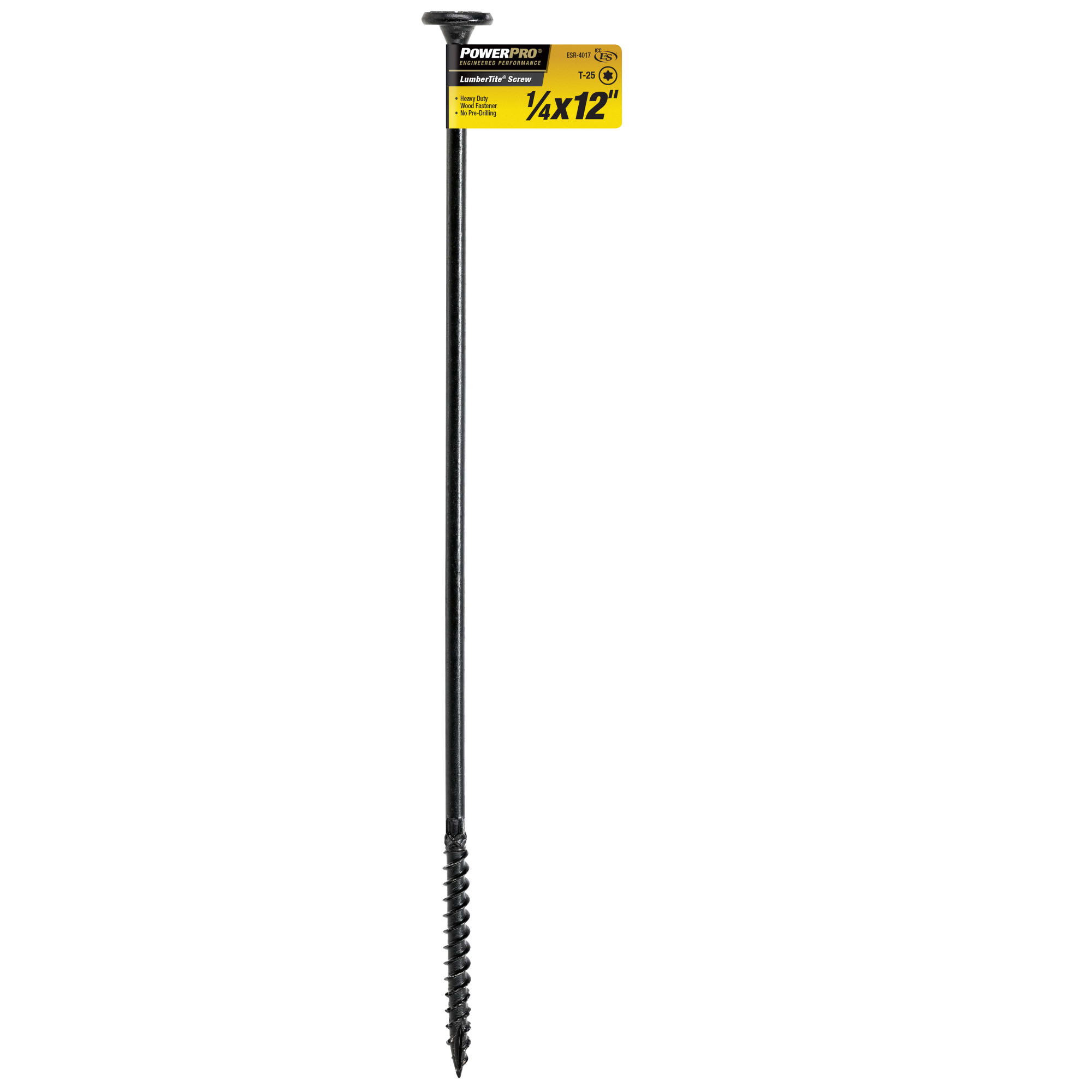 Power Pro Black Lumber-Tite Structural Screws (1/4 in. x 12 in.) - 1 pc