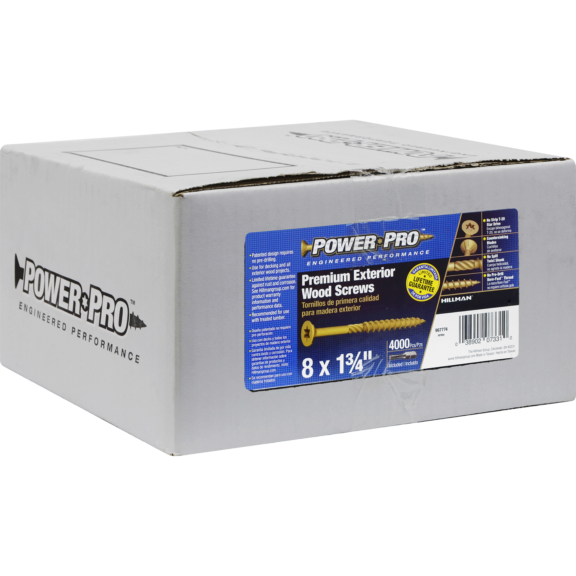 Power Pro Premium Bronze Exterior Wood Screws (#8 x 1-3/4 in.) - 4000 pc