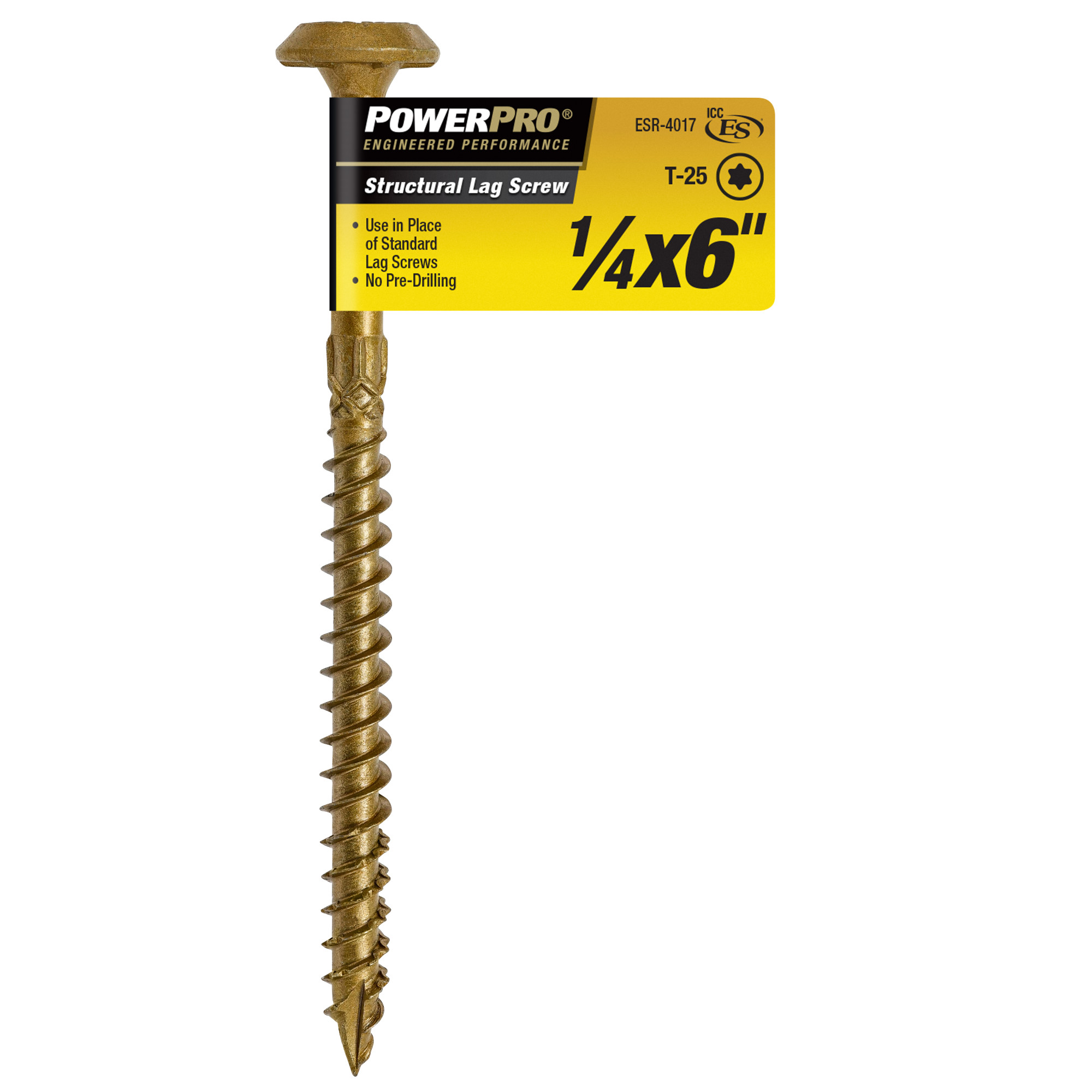 Power Pro Bronze Structural Lag Screws (1/4 in. x 6 in.) - 1 pc