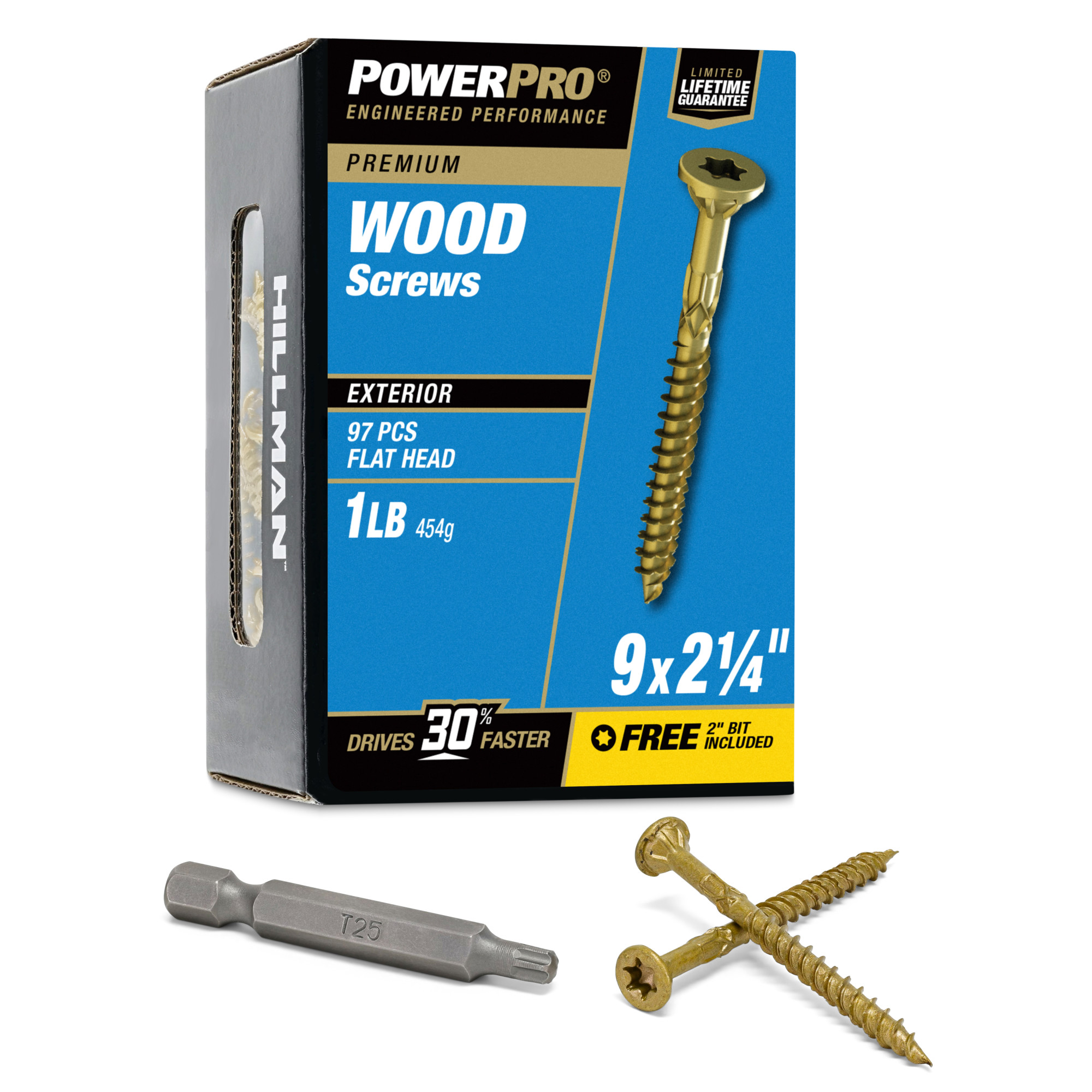 Power Pro Premium Exterior Wood Screws (#9 x 2-1/4 in.) - 97 pc