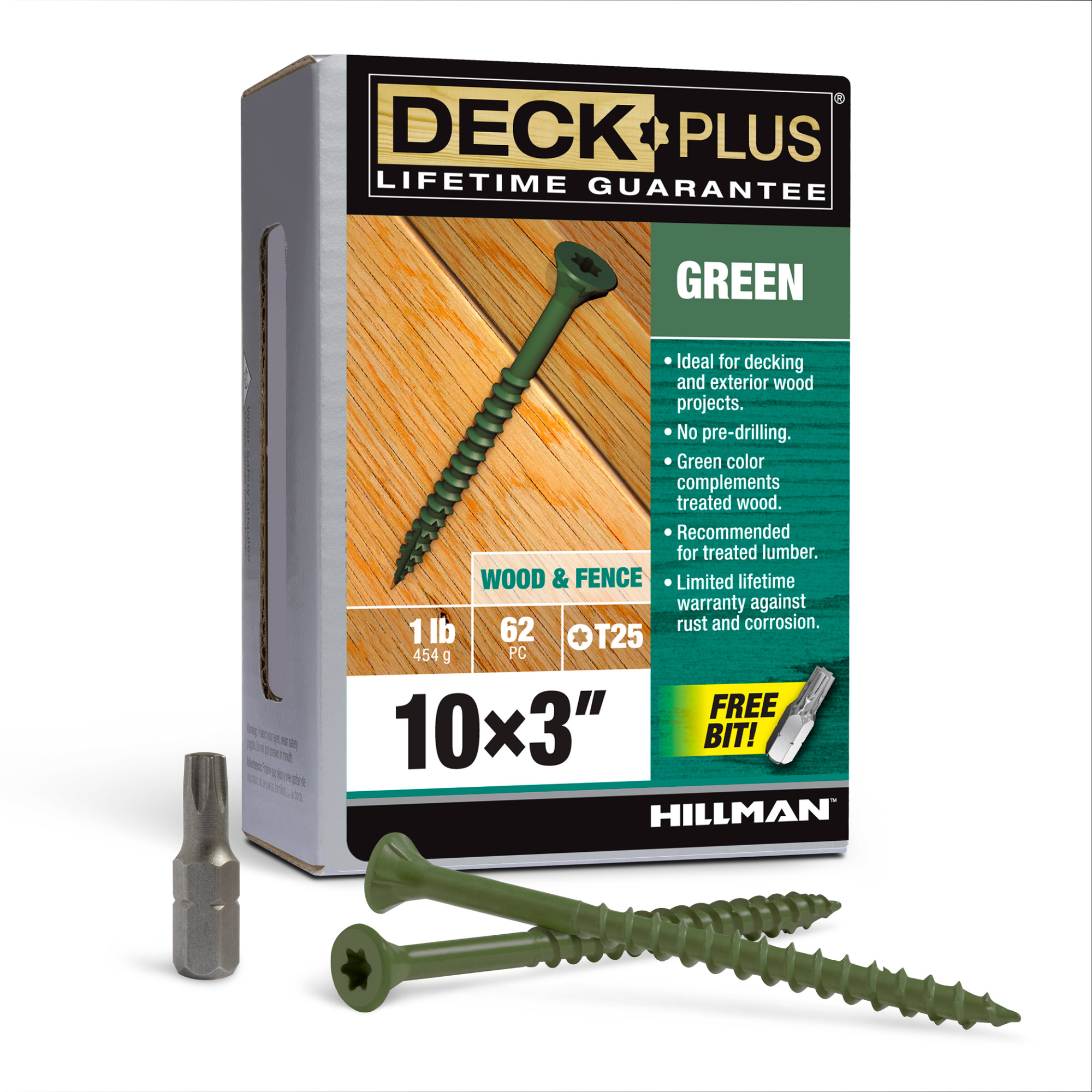 Deck Plus Green Deck Screws (#10 x 3 in.)