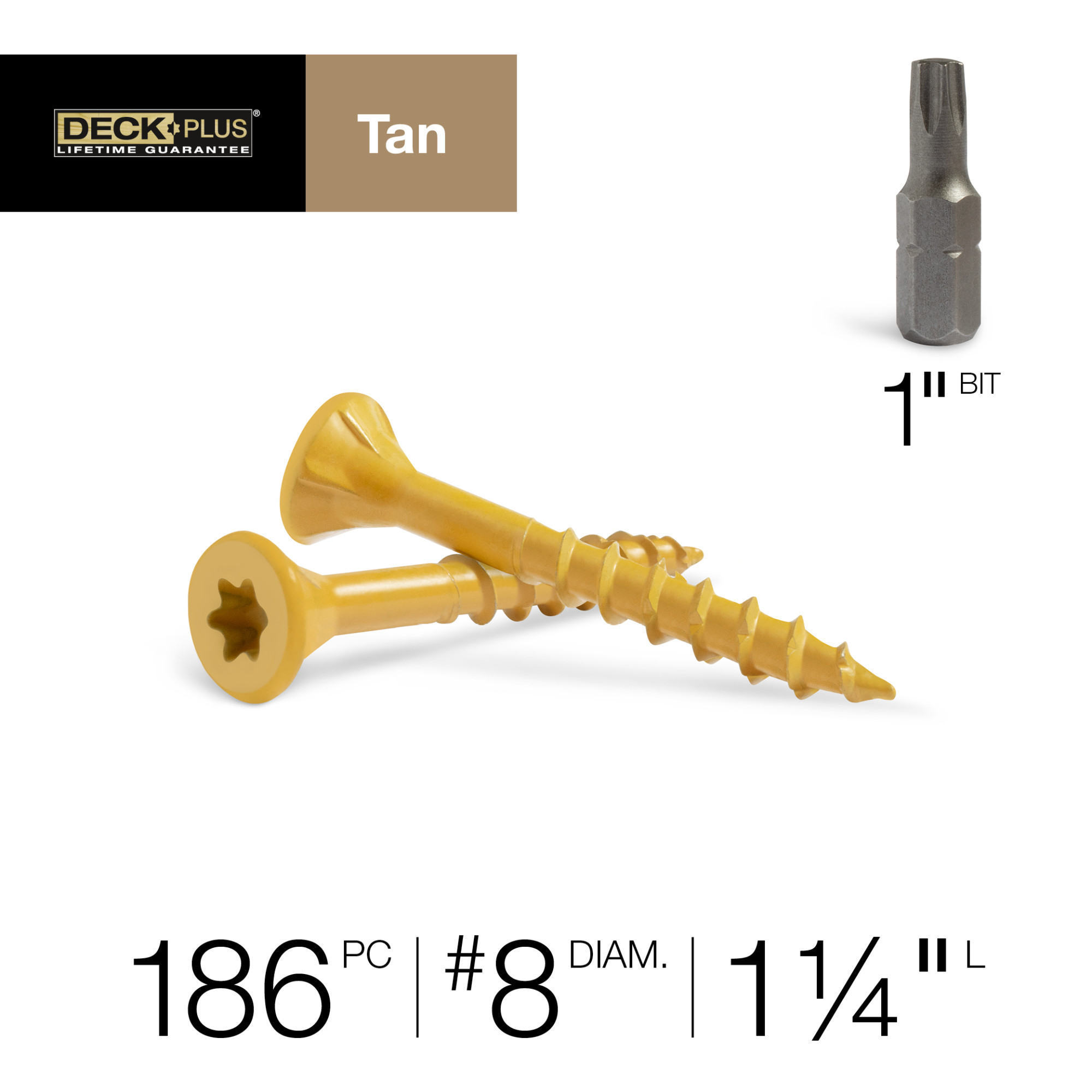 Deck Plus Tan Deck Screws (#8 x 1-1/4 in.)