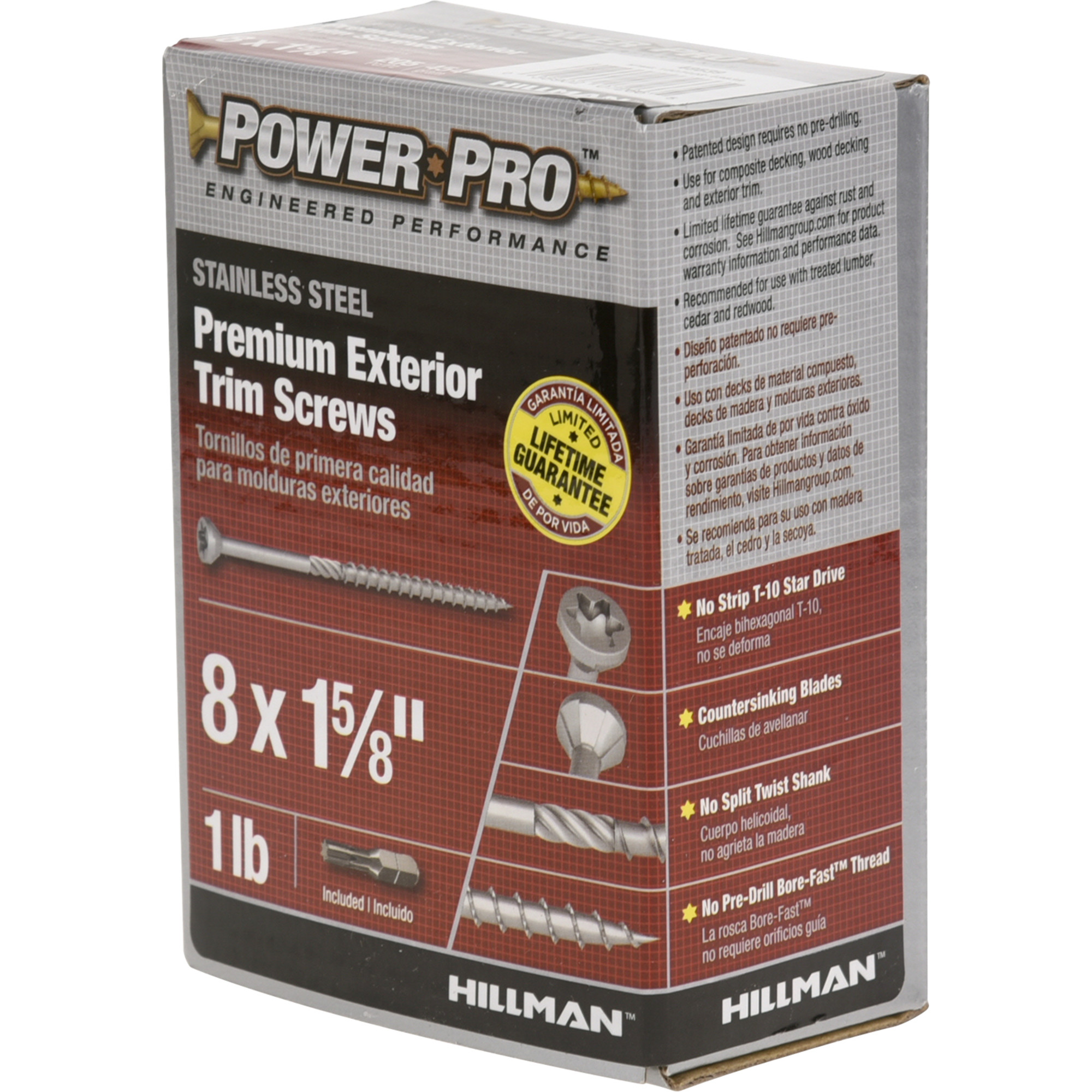 Power Pro Premium 305 Stainless Steel Trim Screws (#8 x 1-5/8 in.) - 205 pc
