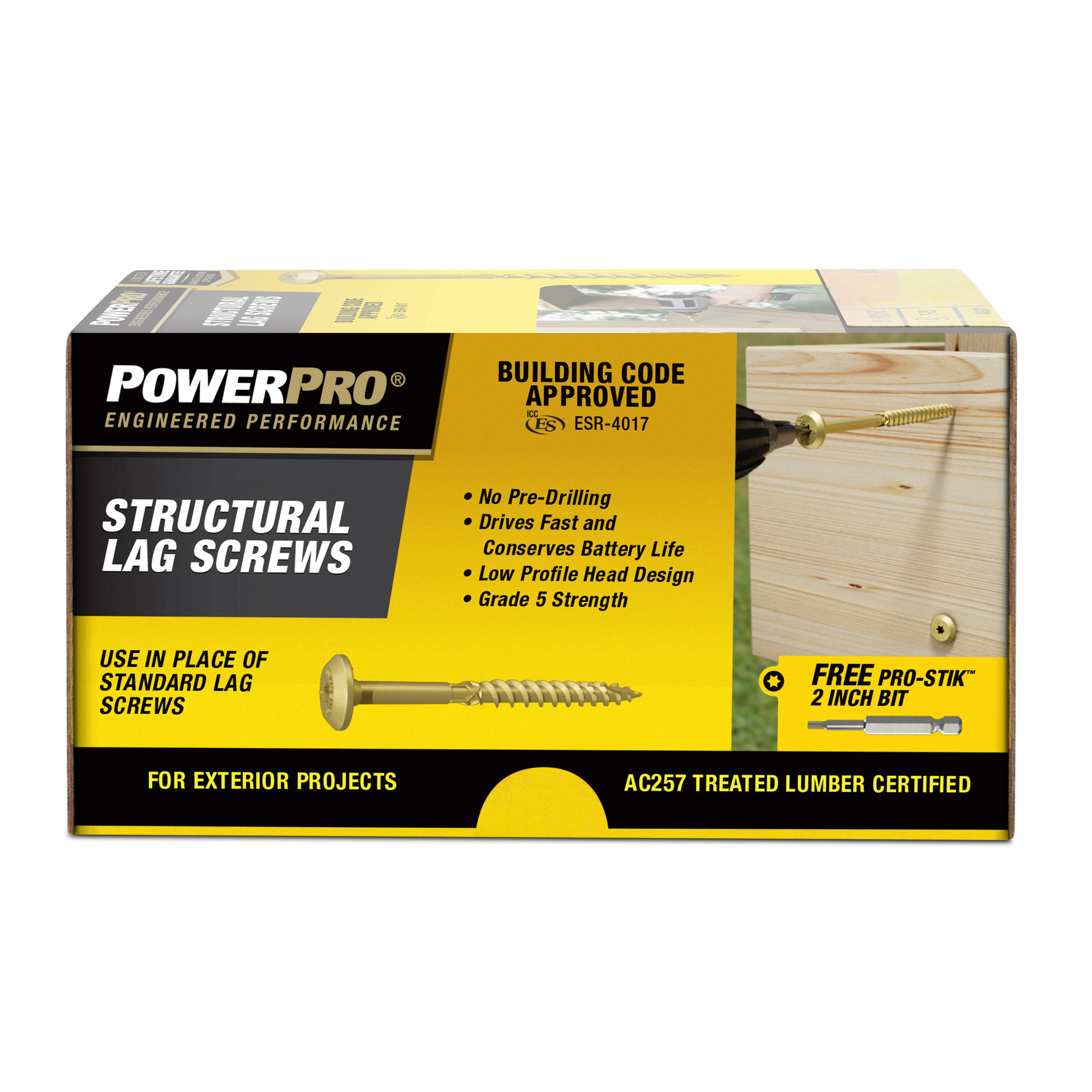 Power Pro Bronze Structural Lag Screws (5/16 in. x 3 in.) - 40 pc