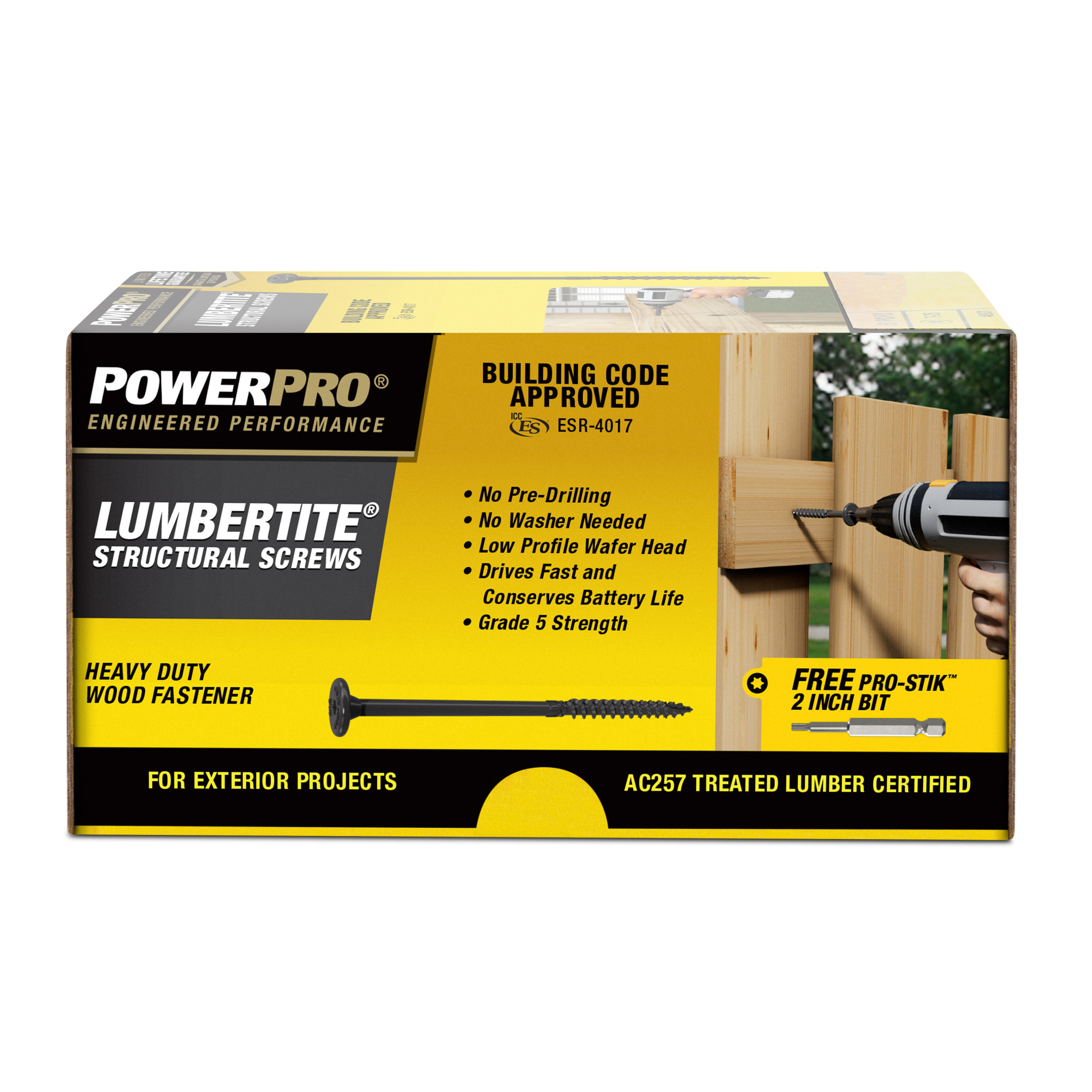 Power Pro Black Lumber-Tite Structural Screws (1/4 in. x 4-1/2 in.) - 45 pc
