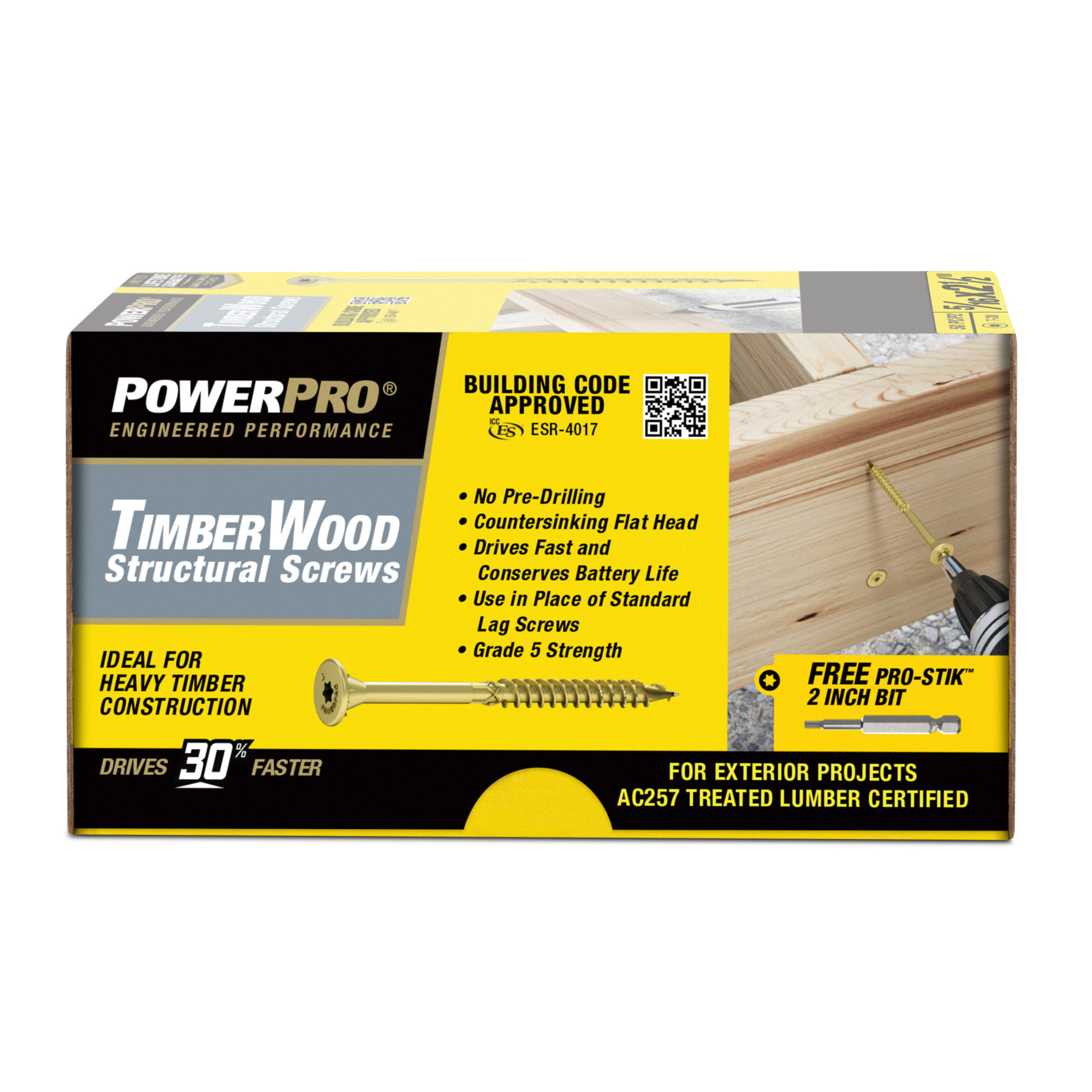 Power Pro TimberWood Bronze Structural Screws (5/16 in. x 2-1/2 in.) - 50pc
