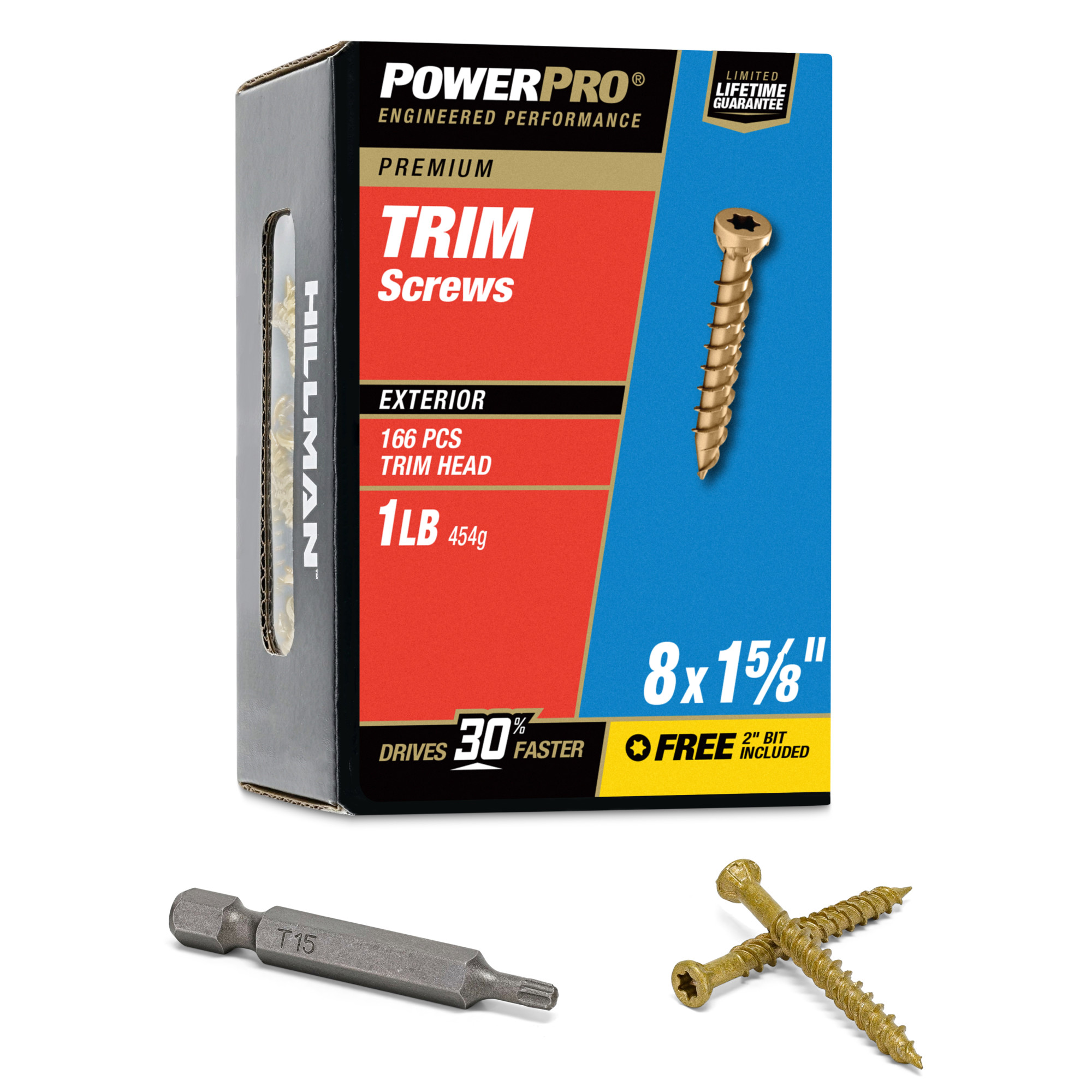Power Pro® Premium Bronze Exterior Trim Screws (#8 x 1-5/8 in.) - 166 pc