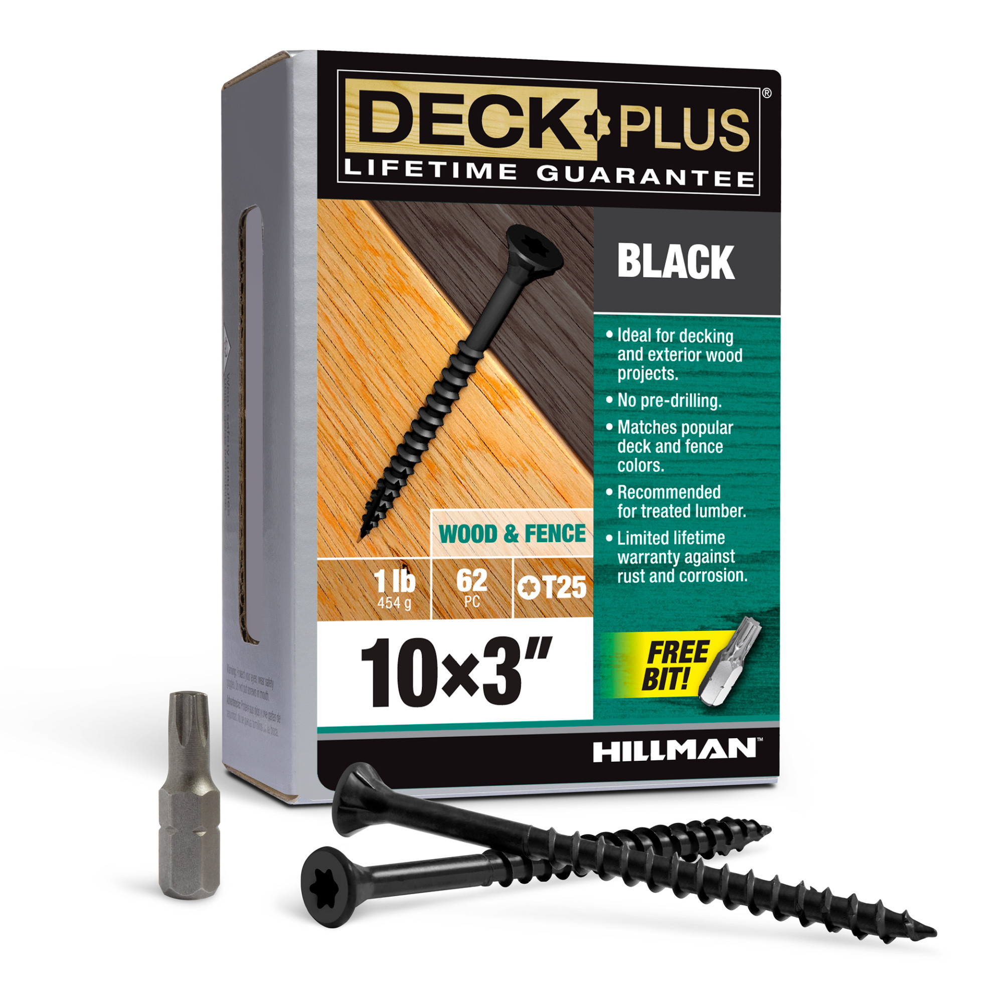 Deck Plus Black Deck Screws (#10 x 3 in.)