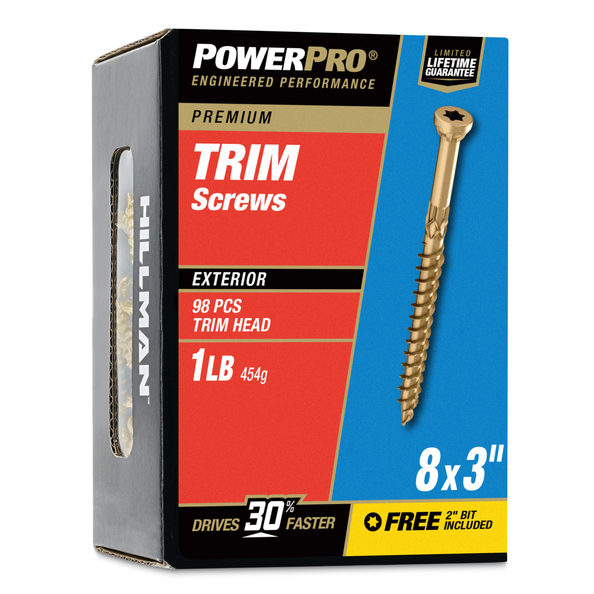 Power Pro&reg; Premium Bronze Exterior Trim Screws (#8 x 3 in.) - 98 pc