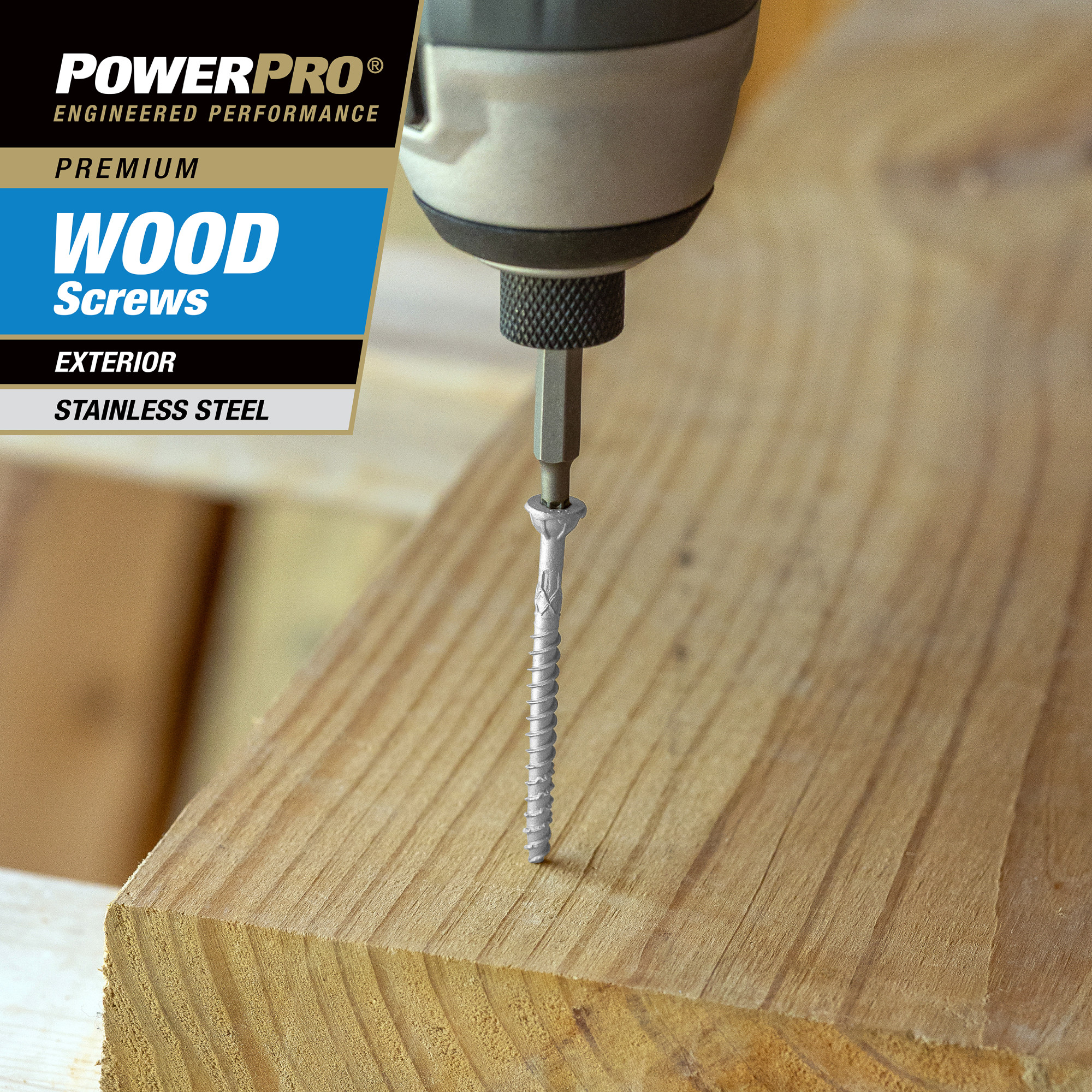 Power Pro Premium 305 Stainless Steel Wood Screws (#8 x 1-3/4 in.) - 158 pc