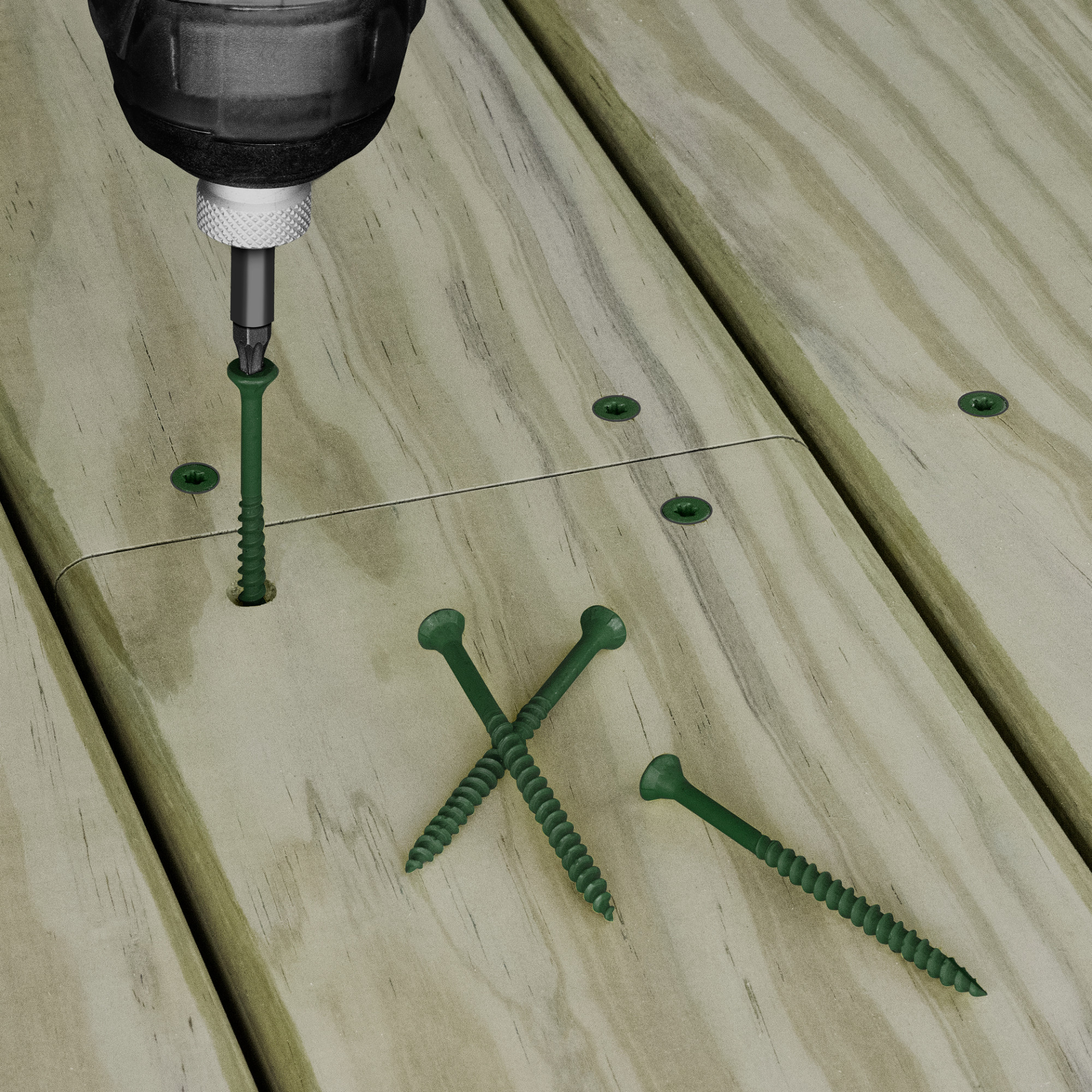 Deck Plus Green Deck Screws (#10 x 3-1/2 in.)