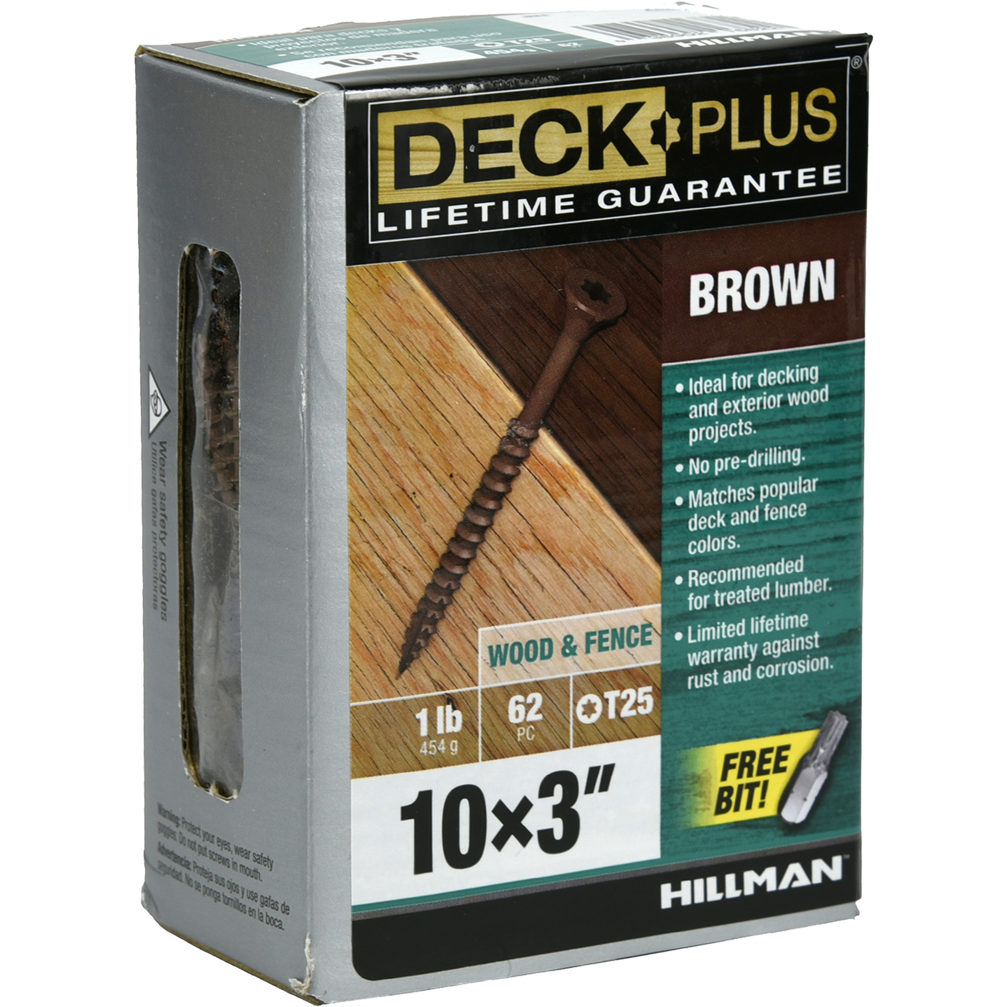 Deck Plus Brown Deck Screws (#10 x 3 in.)