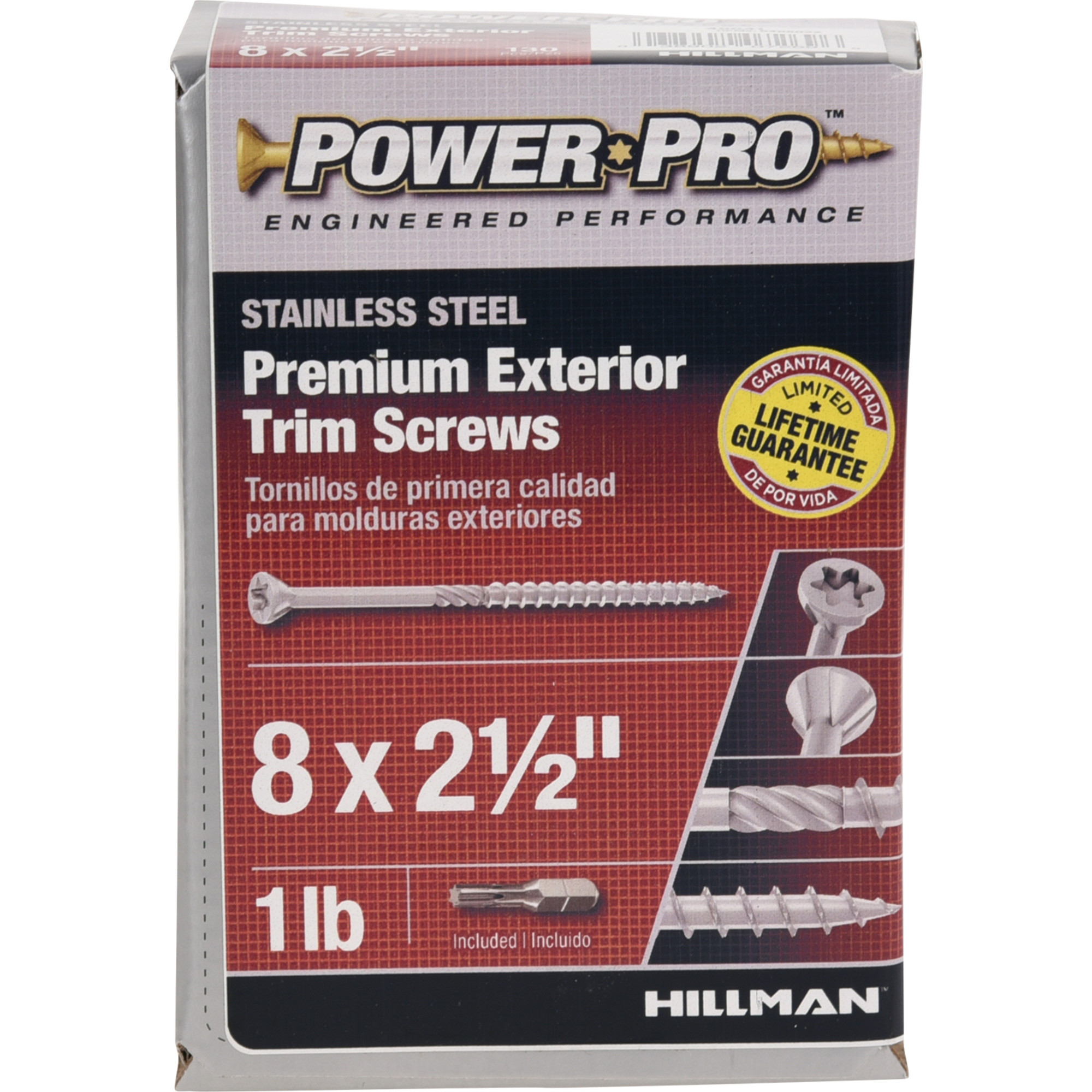 Power Pro Premium 305 Stainless Steel Trim Screws (#8 x 2-1/2 in.) - 130 pc