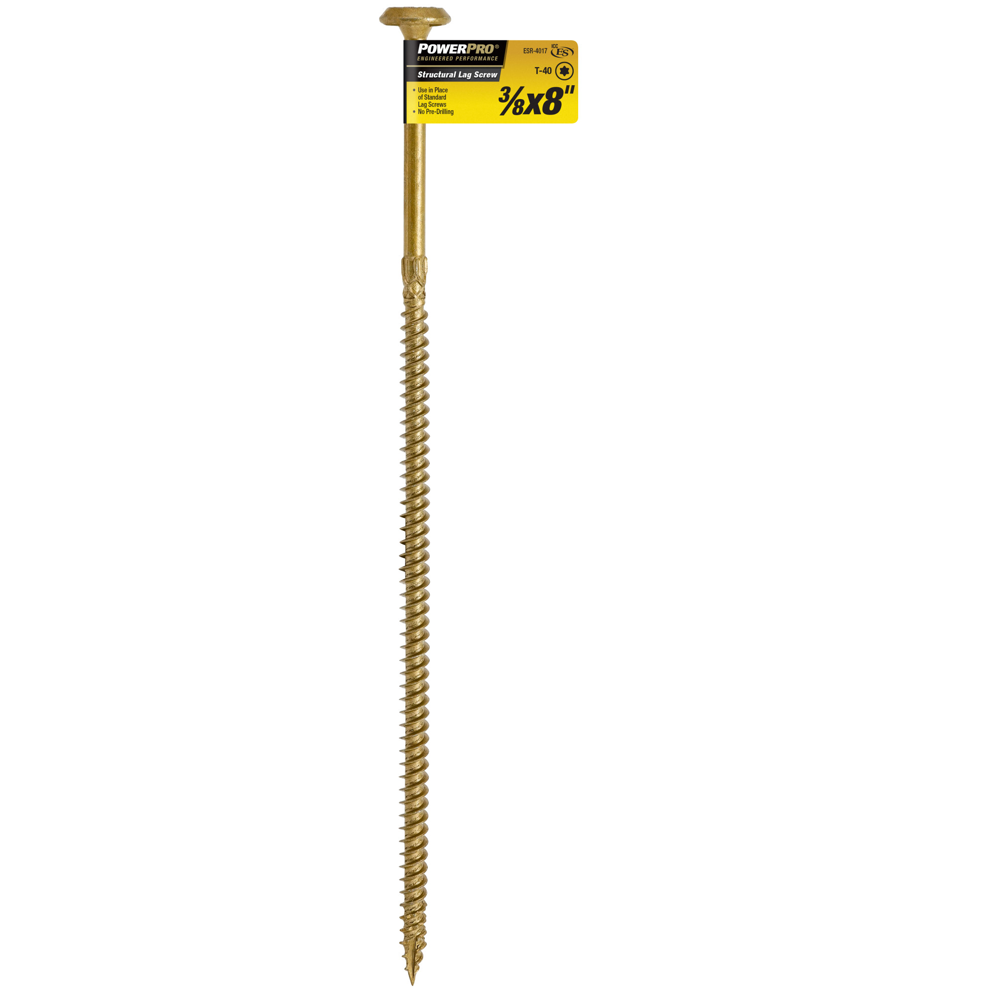 Power Pro Bronze Structural Lag Screws (3/8 in. x 8 in.) - 1 pc