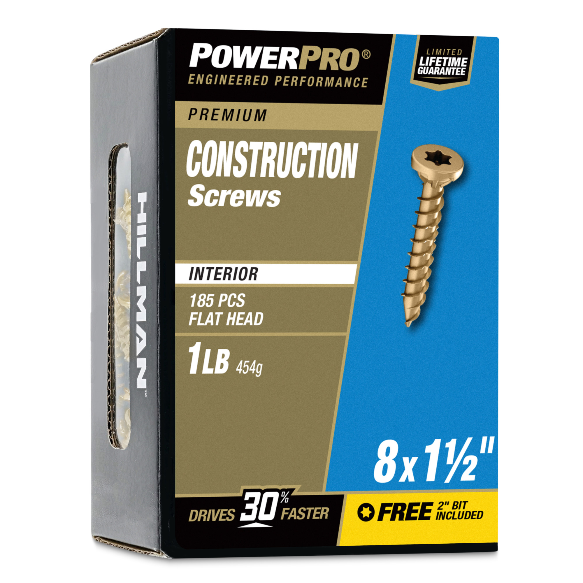 Power Pro Premium Interior Construction Screws (#8 x 1-1/2 in.) - 185 pc