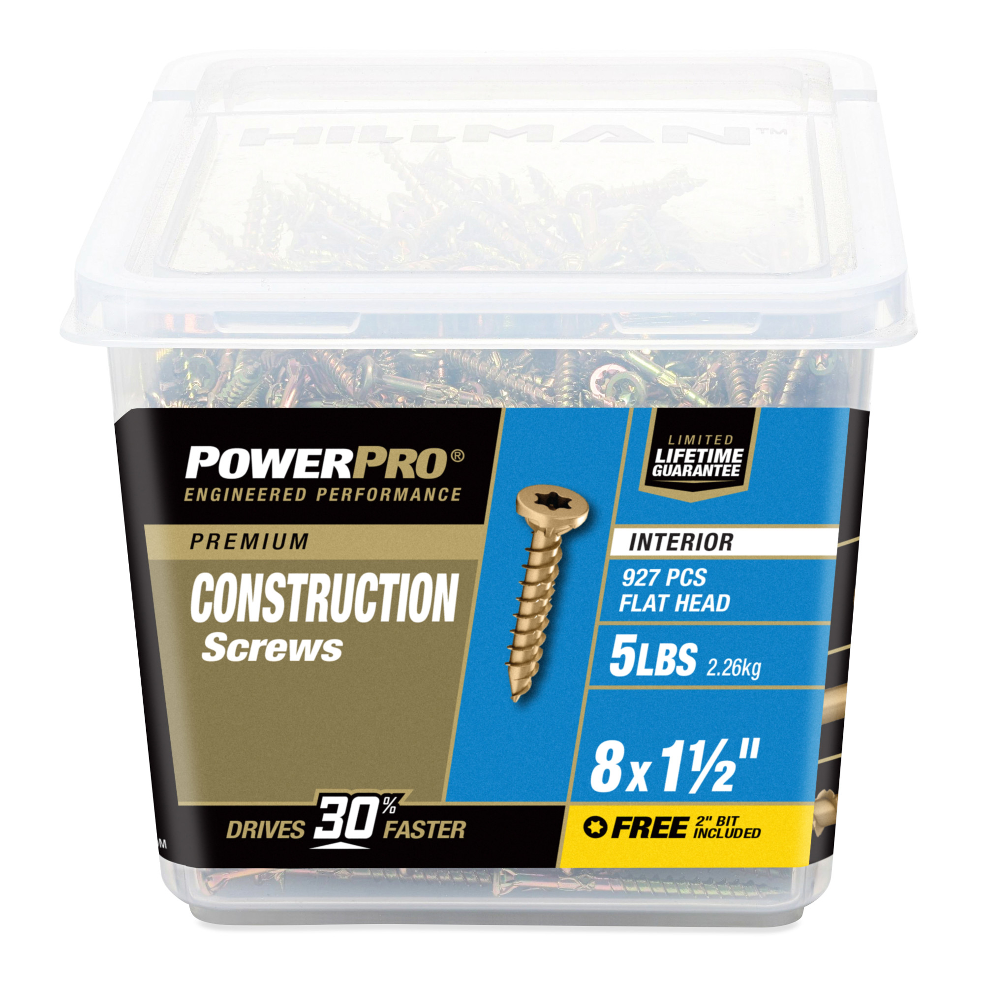 Power Pro Premium Interior Construction Screws (#8 x 1-1/2 in.) - 927 pc