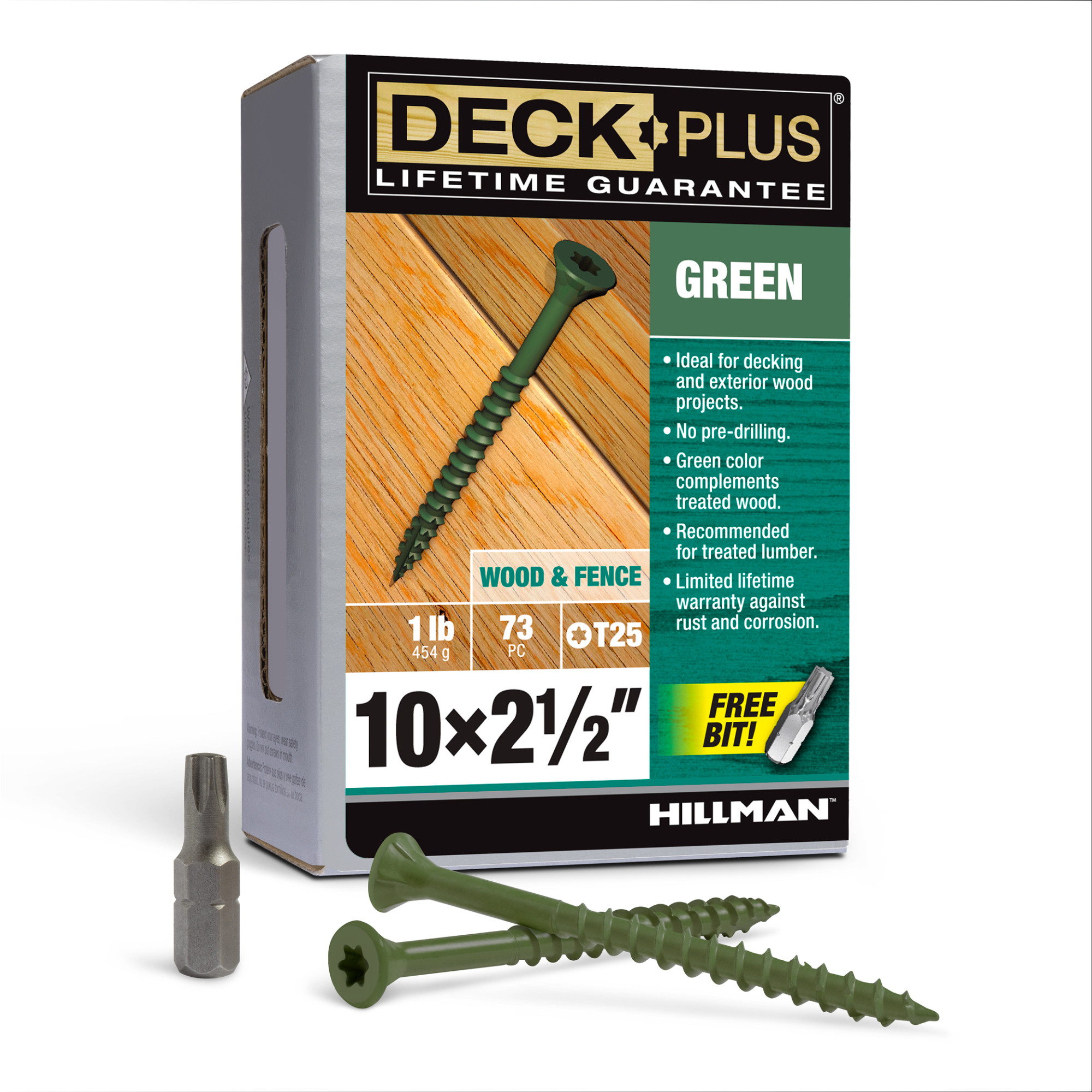Deck Plus Green Deck Screws (#10 x 2-1/2 in.)