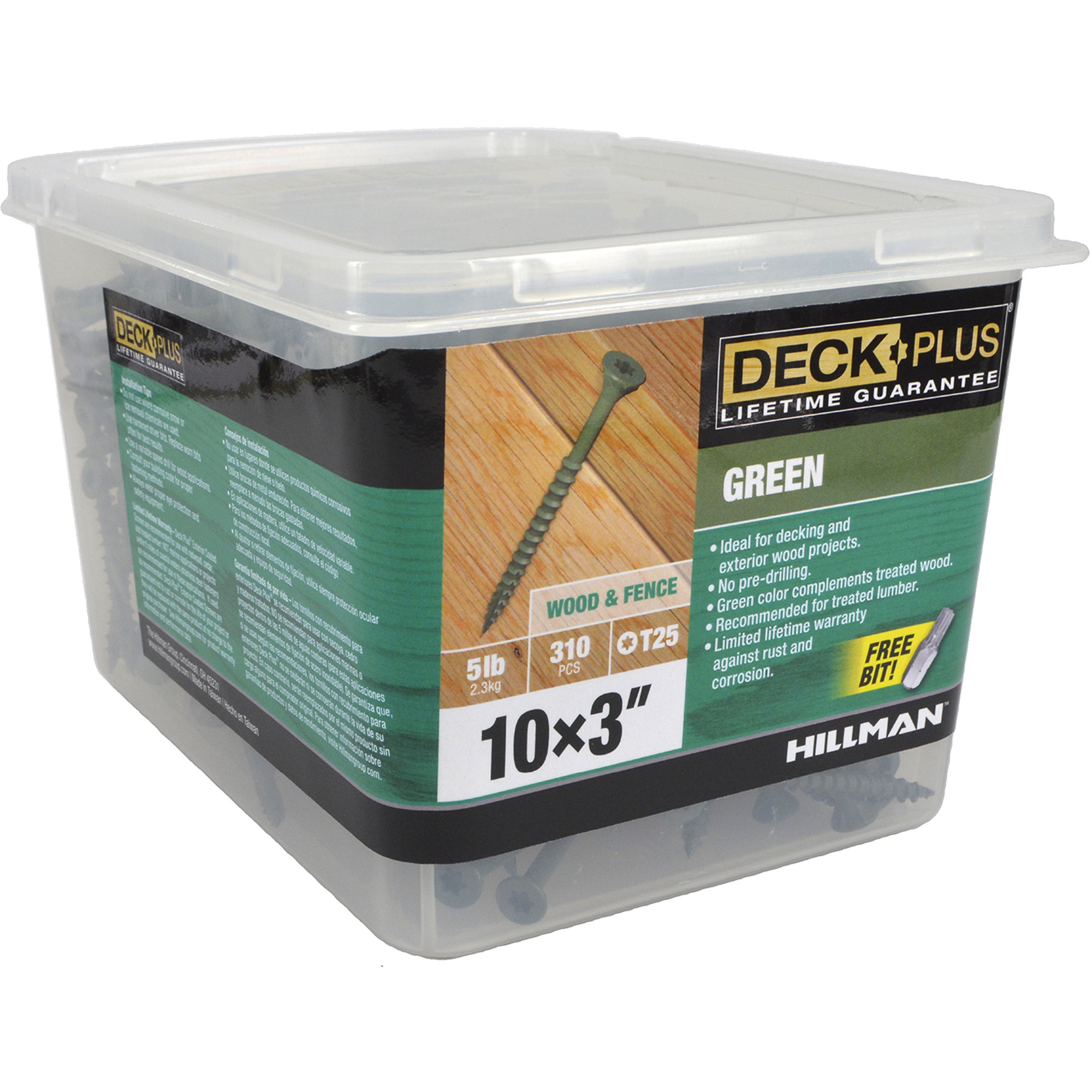 Deck Plus Green Deck Screws (#10 x 3 in.)