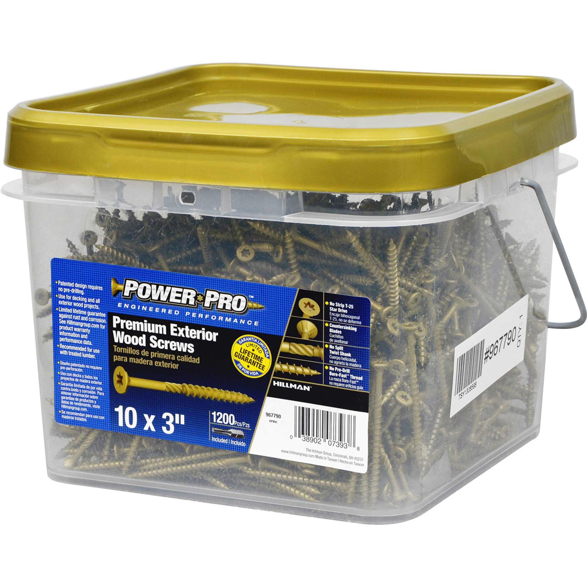 Power Pro Premium Bronze Exterior Wood Screws (#10 x 3 in.) - 1200 pc