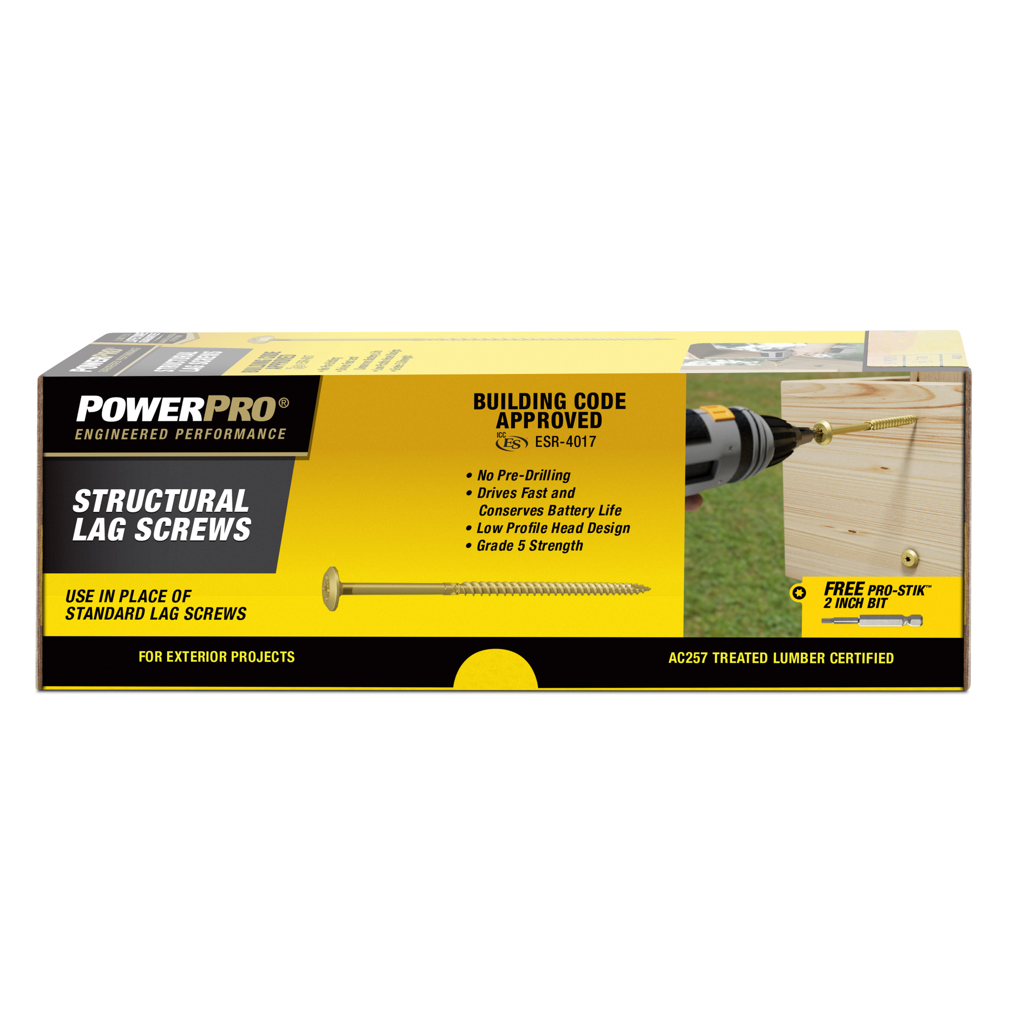 Power Pro Bronze Structural Lag Screws (1/4 in. x 5 in.) - 50 pc