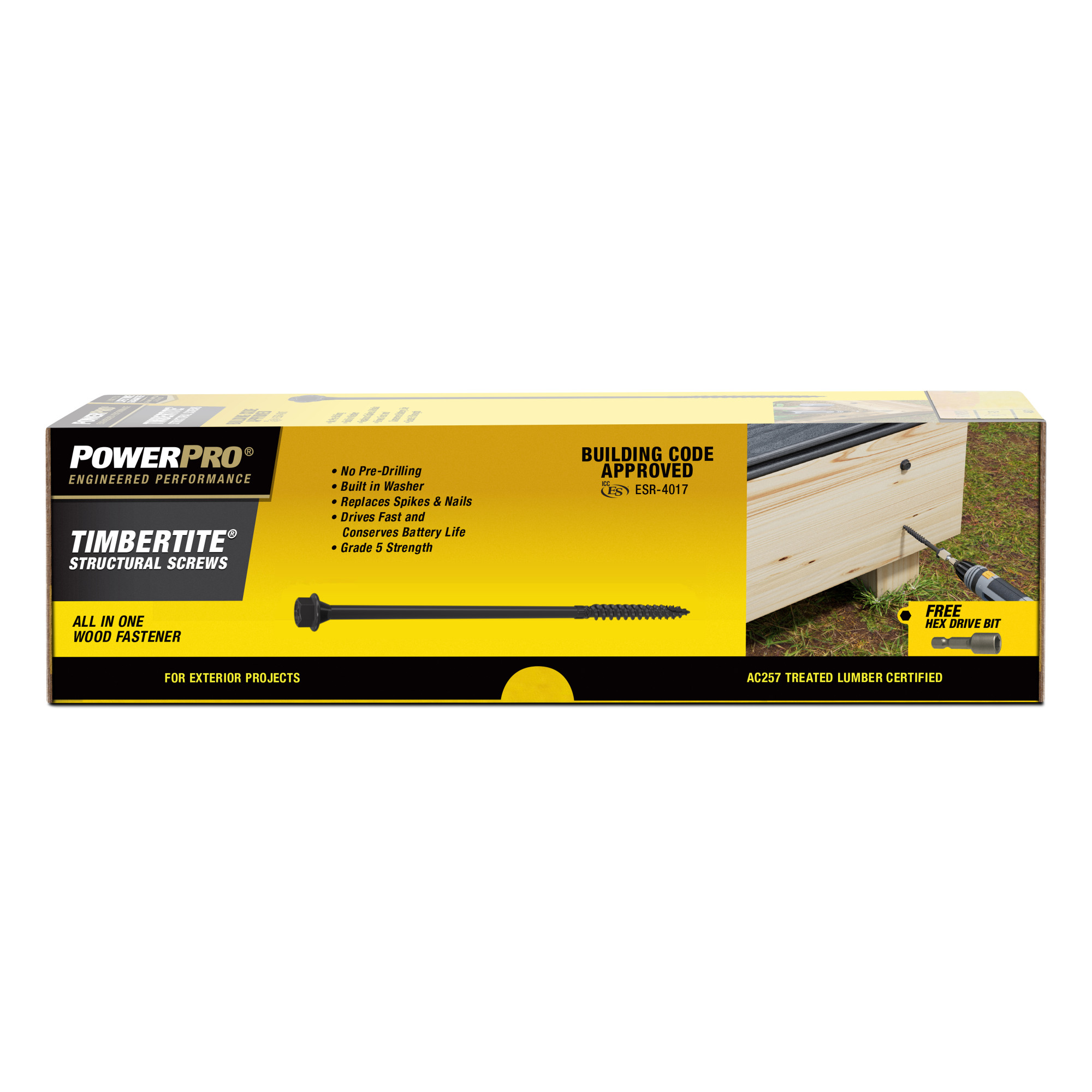Power Pro TimberTite Structural Screws (1/4 in. x 10 in.) - 40 pc