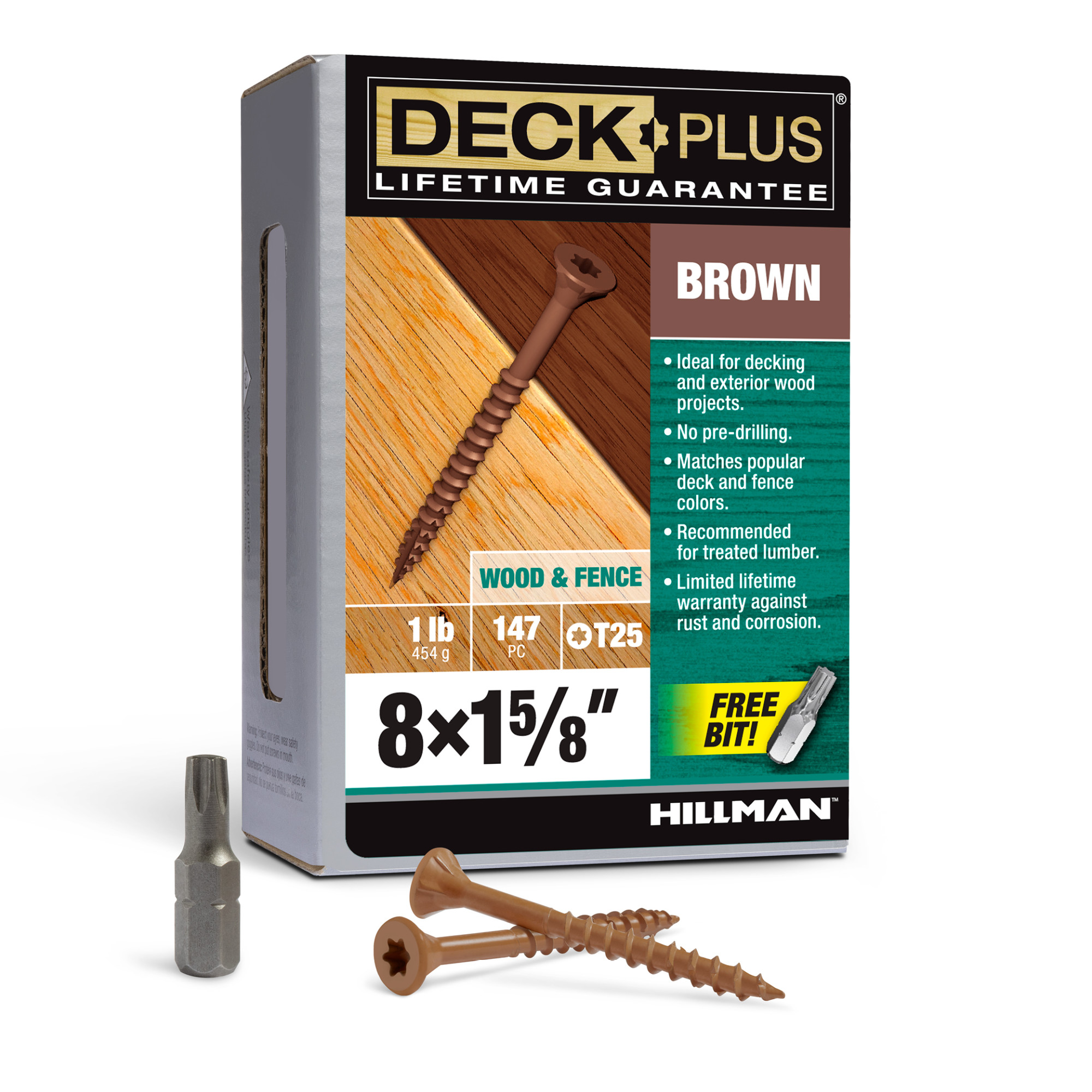 Deck Plus Brown Deck Screws (#8 x 1-5/8 in.)