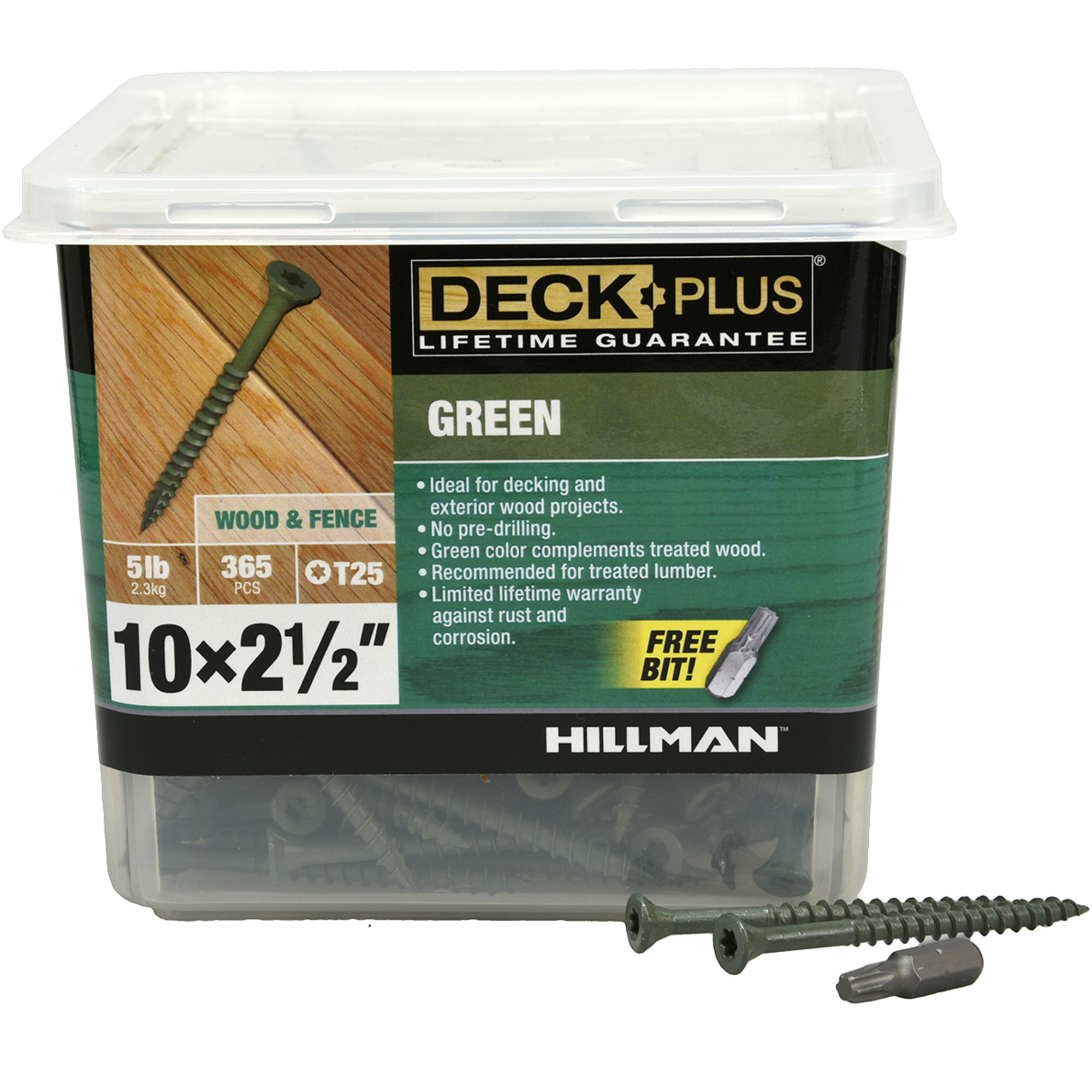 Deck Plus Green Deck Screws (#10 x 2-1/2 in.)