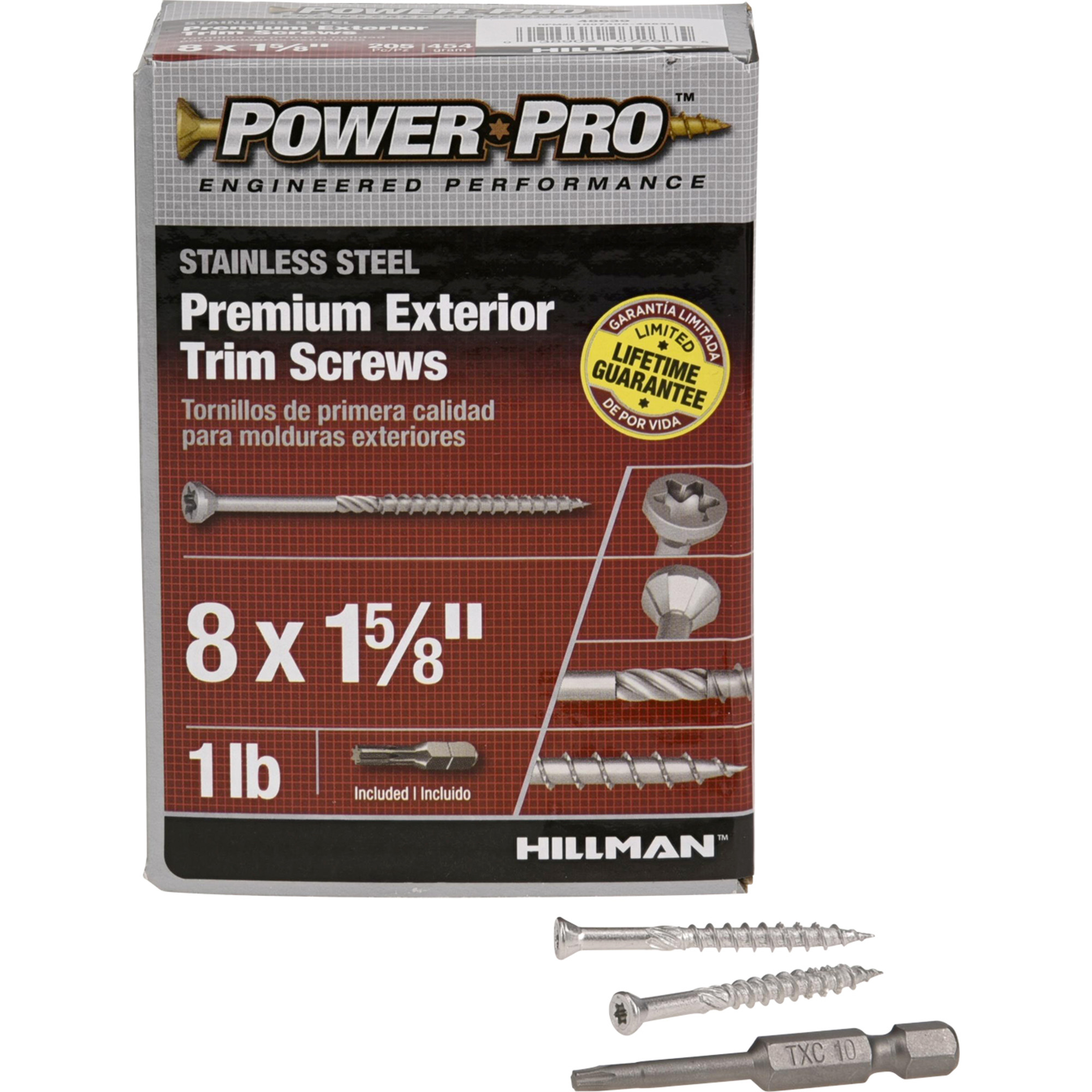 Power Pro Premium 305 Stainless Steel Trim Screws (#8 x 1-5/8 in.) - 205 pc